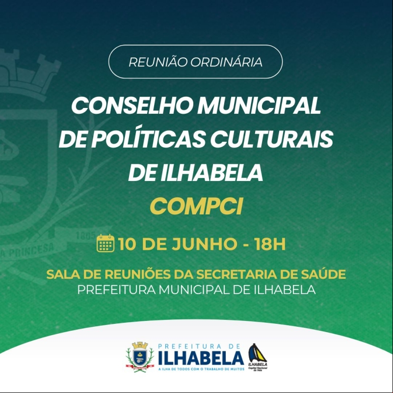 Conselho Municipal de Políticas Culturais de Ilhabela promove reunião ordinária nesta terça-feira (10)